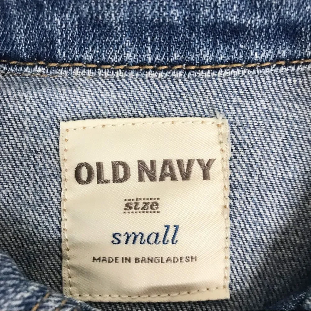 OLD NAVY Girls‎ Button Front Blue Jean Denim Jacket Long Sleeve Size Small